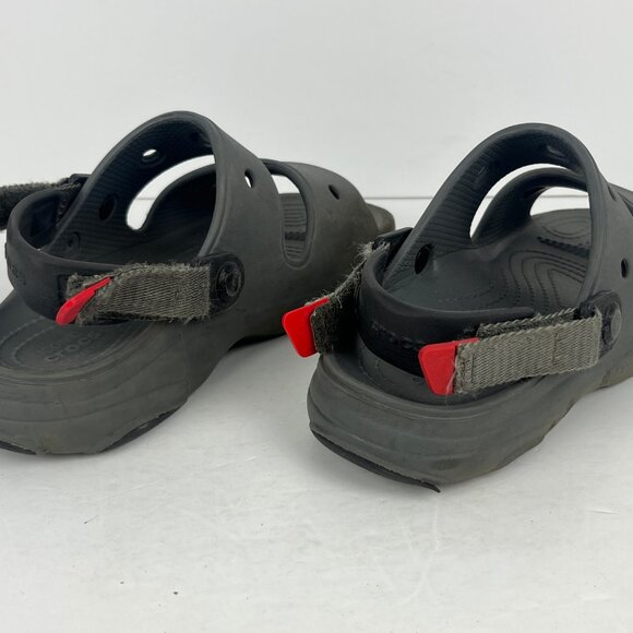 Crocs Kids Sandals Size 4 Gray Croslite Flat Heel Open Toe Ankle Strap - Picture 4 of 6